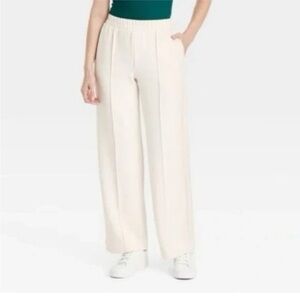 Universal Thread Women's Cream Wide-Leg Trousers
